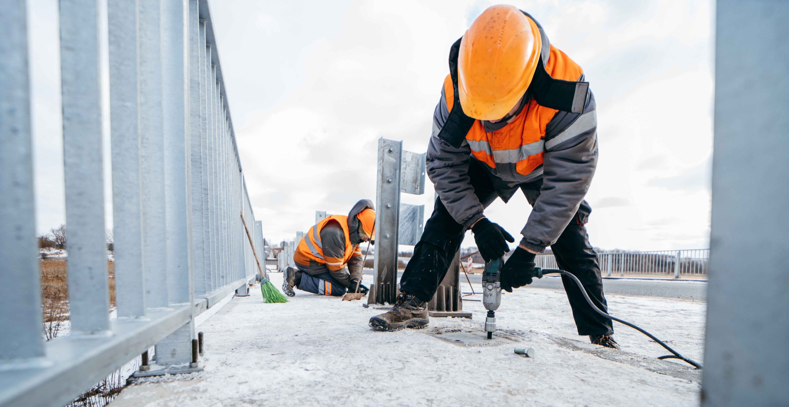 outdoor worker winter snow